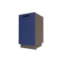 KÜCHENUNTERSCHRANK Bonn Marineblau Matt / Lava Matt 45 / 50 / 82cm - Blau/Dunkelgrau, Holz/Holzwerkstoff (45/82/50cm) - Feldmann-Wohnen
