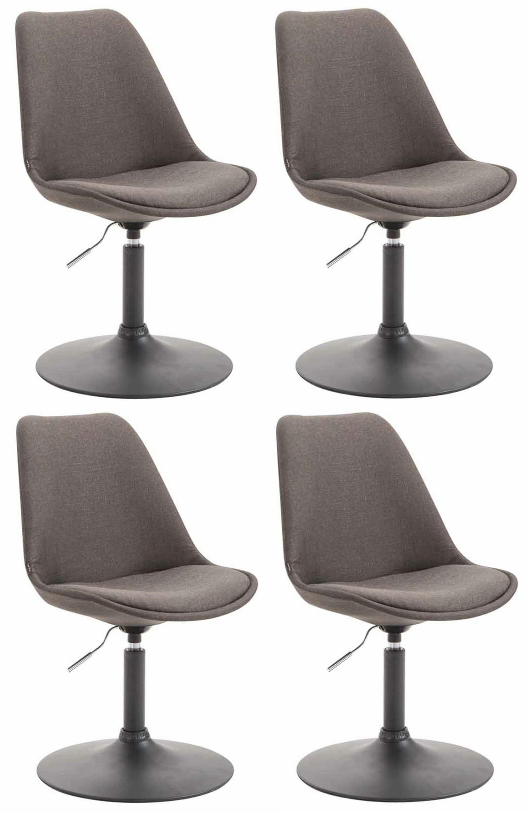 STUHL 4er Set Stoff dunkelgrau - Dunkelgrau/Schwarz, Textil/Metall (48/76/57cm) - CLP