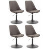 STUHL 4er Set Stoff dunkelgrau - Dunkelgrau/Schwarz, Textil/Metall (48/76/57cm) - CLP