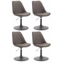 STUHL 4er Set Stoff dunkelgrau - Dunkelgrau/Schwarz, Textil/Metall (48/76/57cm) - CLP