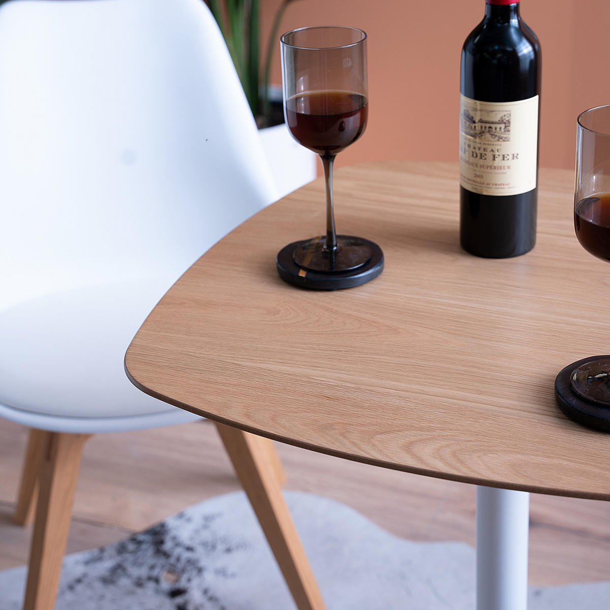 BISTROTISCH - Holzwerkstoff / Metall - Eichefarben/Weiß, Holzwerkstoff/Metall (60/60/74cm) - home24