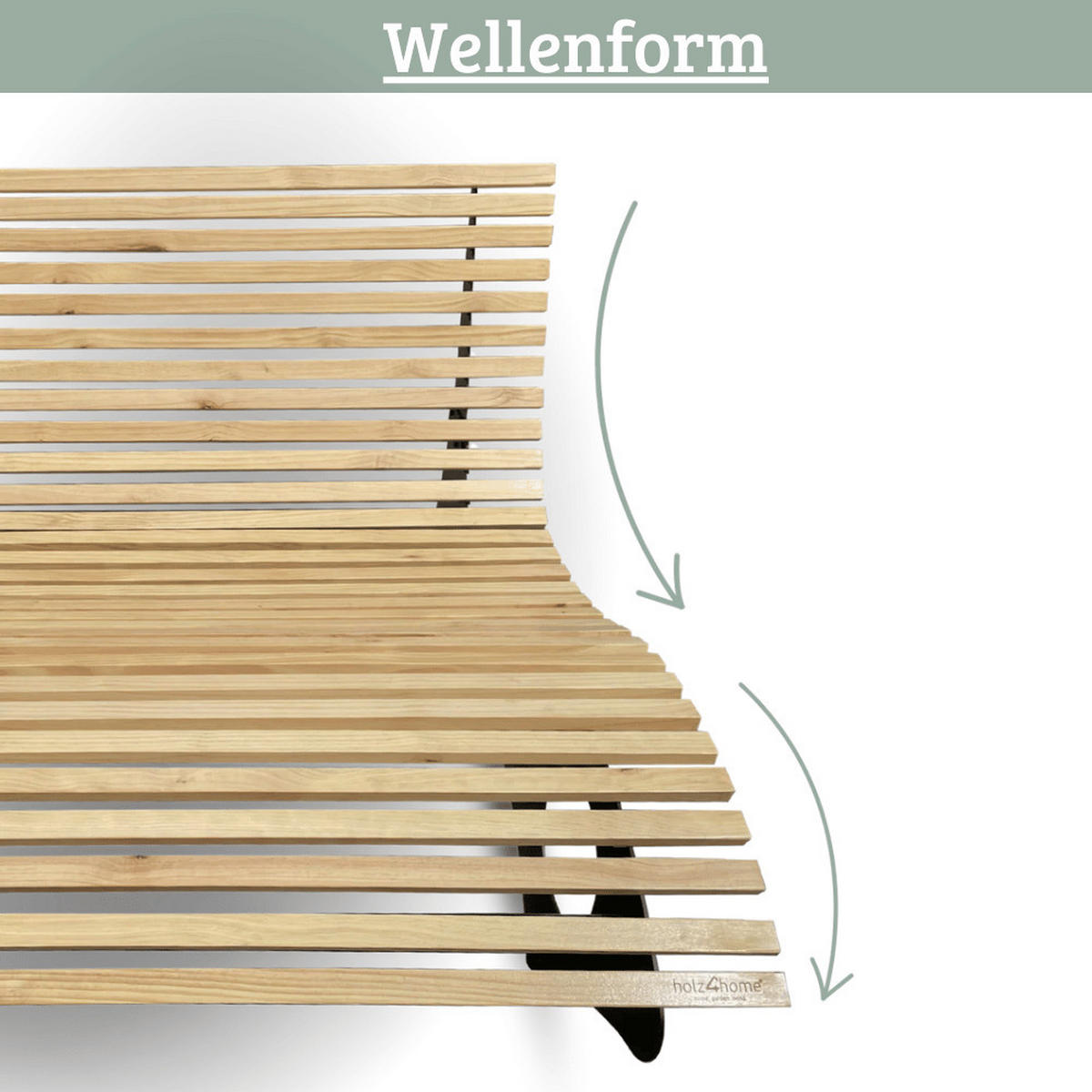 WELLENLIEGE Doppelliege MARTEN Massivholz Waldsofa - Braun, Holz (148/105/152cm) - DELUKE