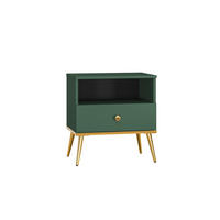 NACHTTISCH FORT Grün, Gold 50x34x53 cm - Goldfarben/Grün, Holzwerkstoff (50/53/34cm) - FURNLUX