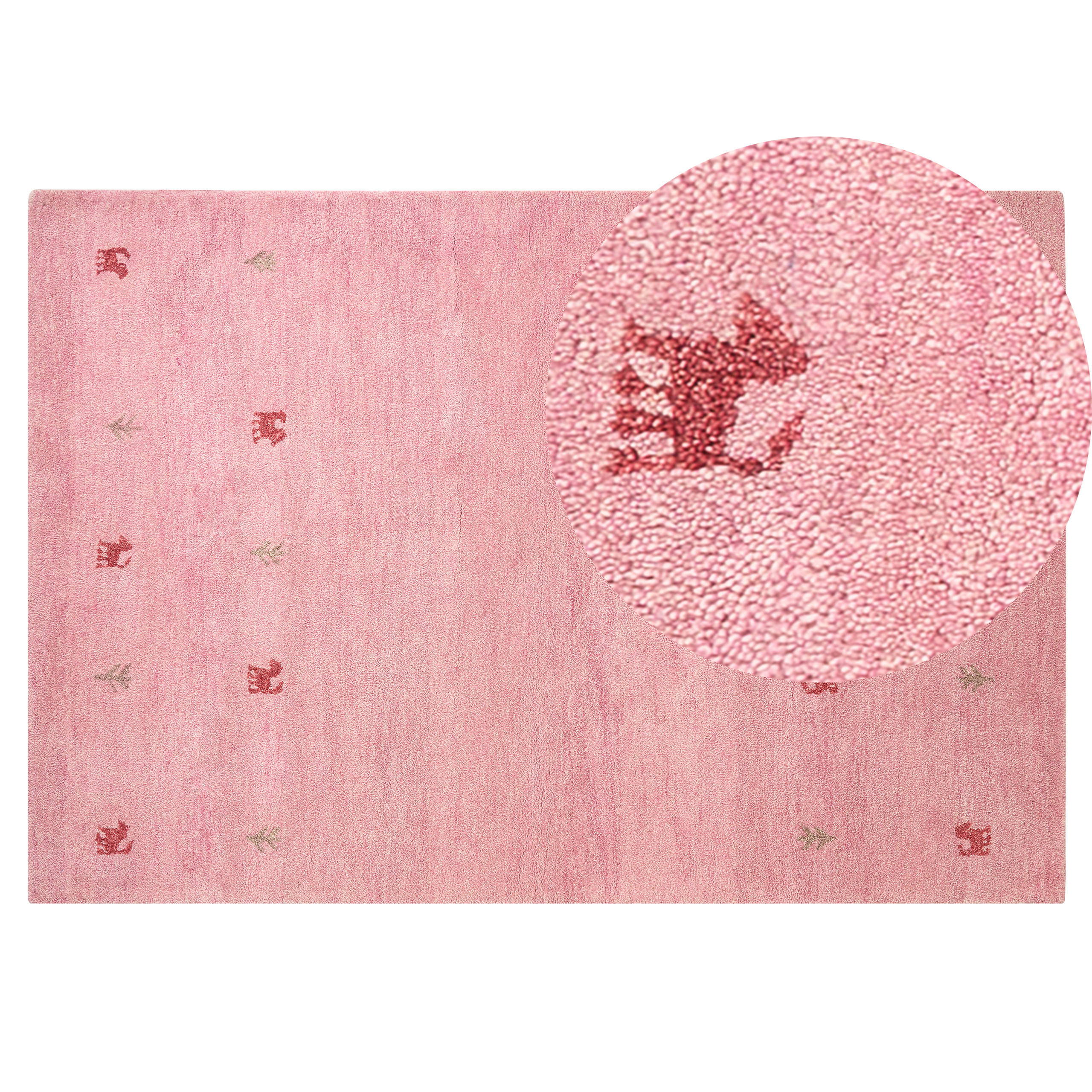 KURZFLOR-GABBEH Yulafi 200/140 cm - Pink, Textil (140/200cm) - Beliani