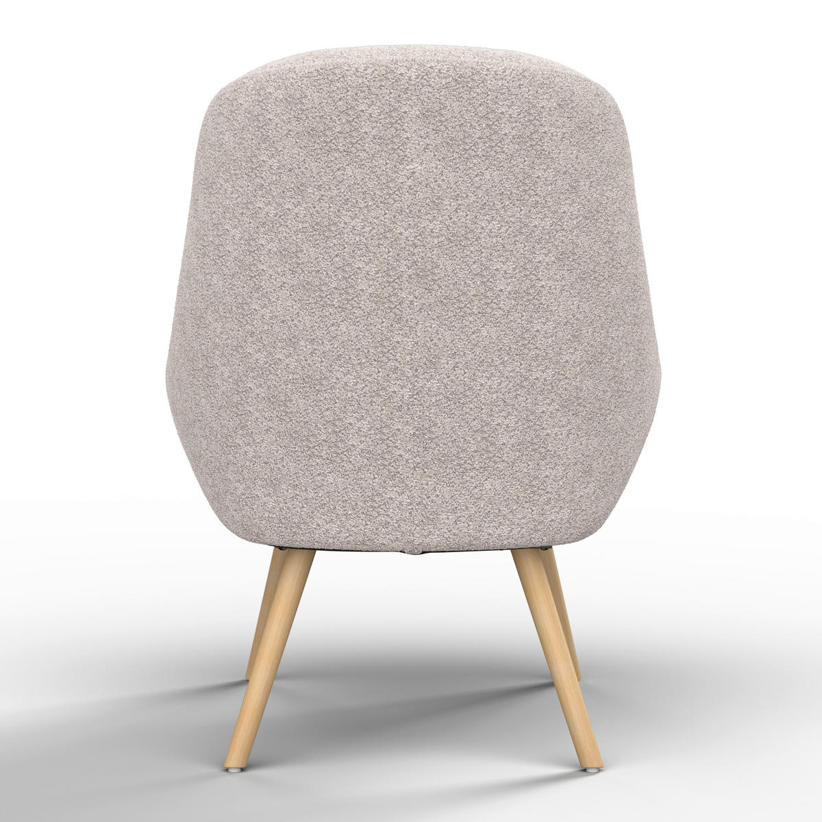 SESSEL Maximilian Beige Webstoff - Hellgrau, Holz (70/93/84cm)