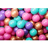 BÄLLE für Bällebad, Spielbälle, Plastikbälle für Kinder Set 50 pcs.: Violett/Gold/Dunkelrosa/Türkis - Lila, Textil (7/7/7cm) - MeowBaby