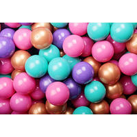 BÄLLE für Bällebad, Spielbälle, Plastikbälle für Kinder Set 50 pcs.: Violett/Gold/Dunkelrosa/Türkis - Lila, Textil (7/7/7cm) - MeowBaby