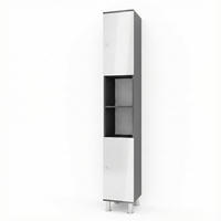 BADSCHRANK Fynn Anthrazit 30 x 190 cm - Anthrazit/Weiß, Holzwerkstoff (30/190/30cm) - Vicco