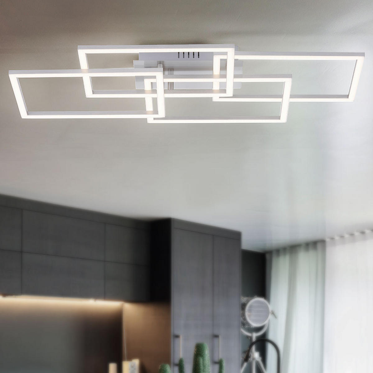 LED DECKENLEUCHTE IVEN Aluminium Silber - Silberfarben, Metall (70/34.5/9.5cm)