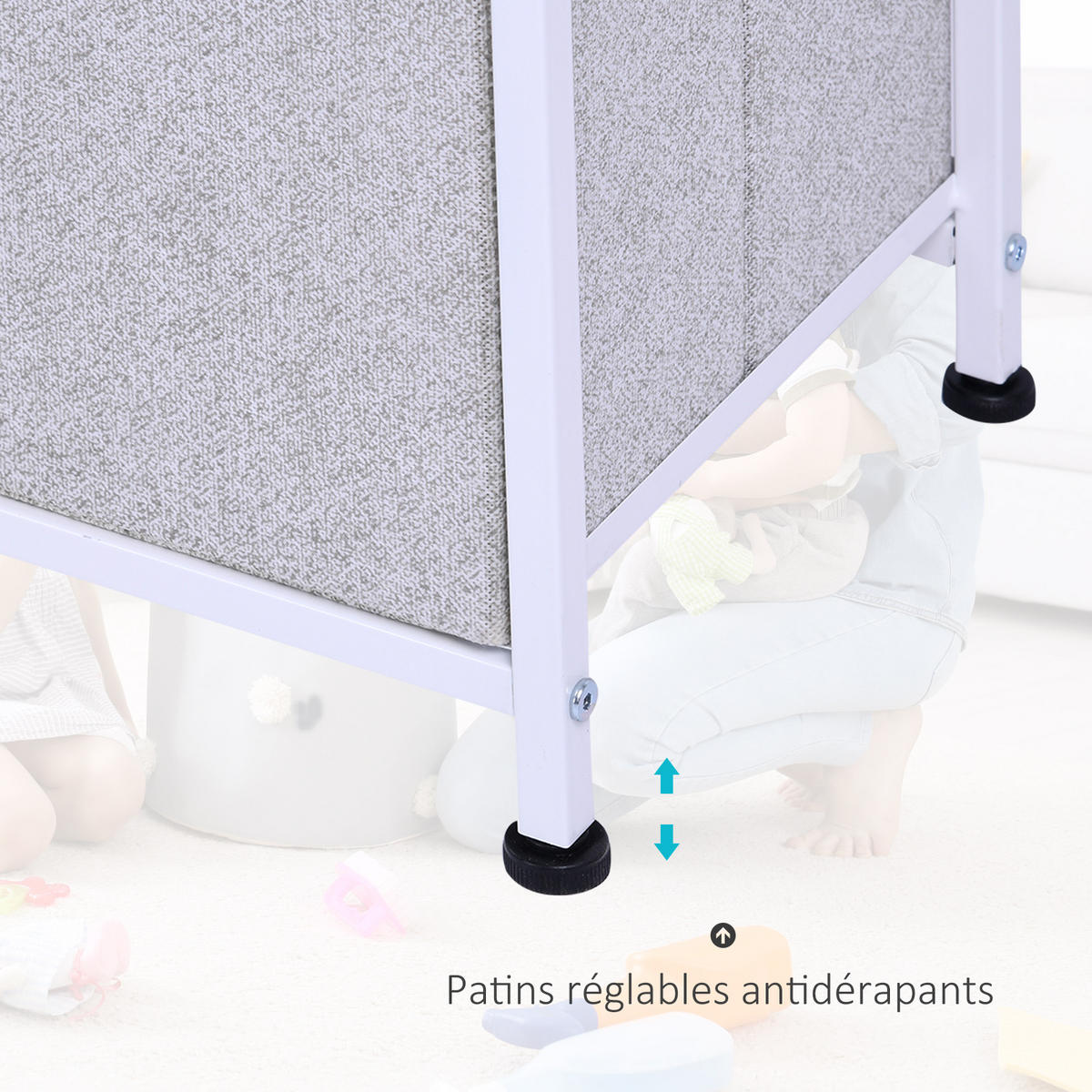 KOMMODE Grau Weiß Holzoptik 100/30/54 cm - Grau, Metall (100/54/30cm) - PANGIVO