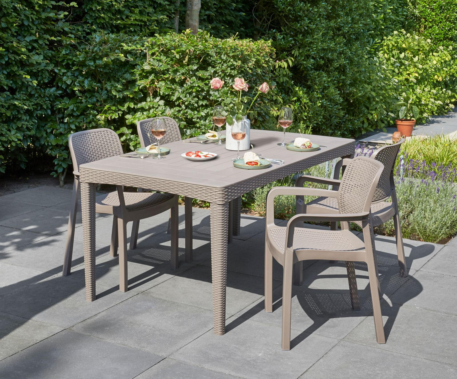 GARTENTISCH Girona Tisch Cappuccino - Braun, Kunststoff (160/90/74cm) - Allibert