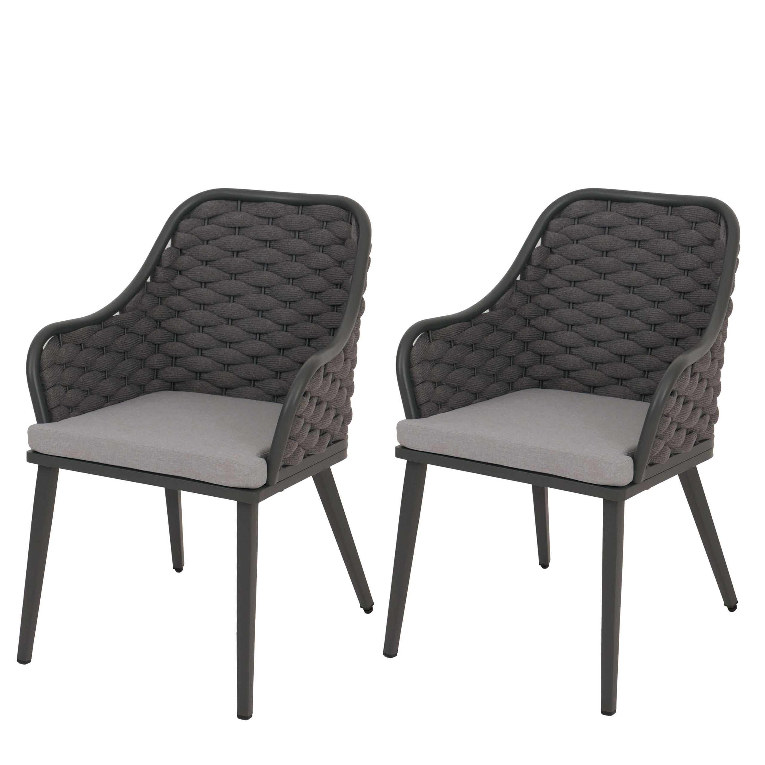 GARTENSTUHL Anthrazit, Hellgrau - Anthrazit/Hellgrau, Textil (59/84/63cm) - MCW