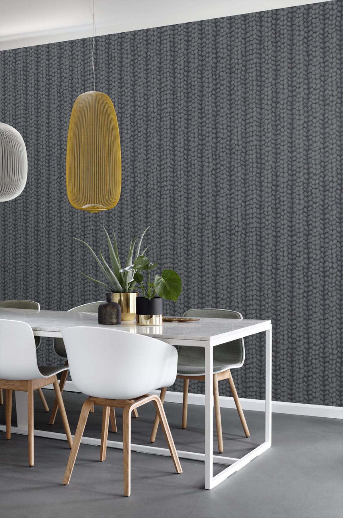 TAPETE grob gestricktes Muster 53 cm x 10.05 m - Schwarz, Papier (53/1000cm) - ESTAhome