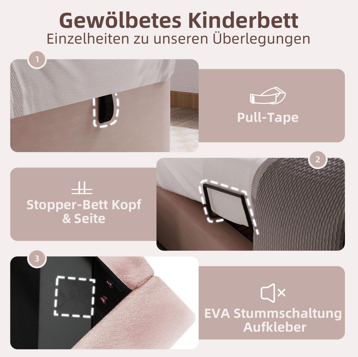 KINDERBETT 90/190 cm Rosa aus Samt mit Stauraum - Pink, Textil (90/190cm) - OKMYHOME