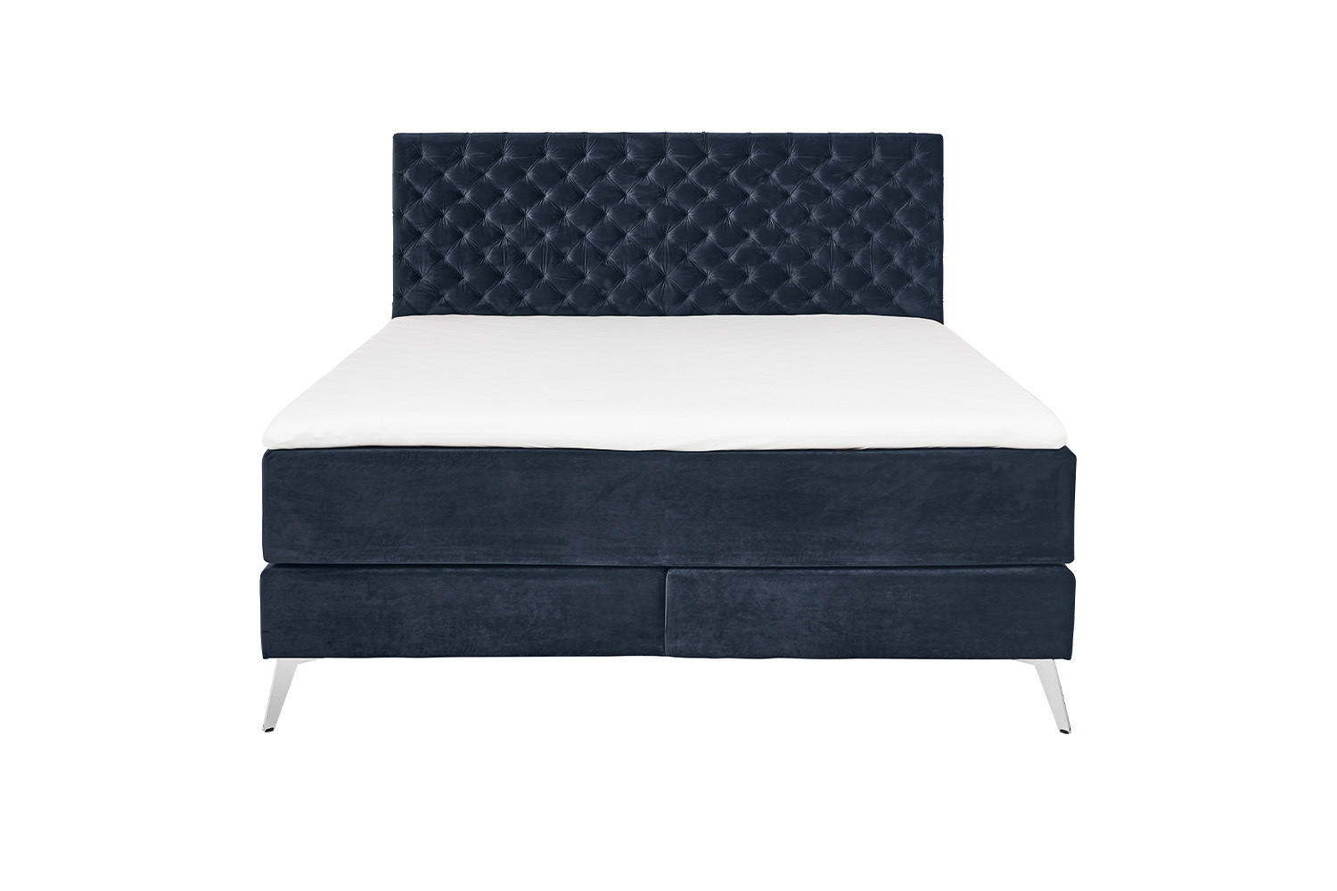 BOXSPRINGBETT SINDAR Blau Webstoff - Blau/Silberfarben, Textil (160/200cm) - KAWOLA
