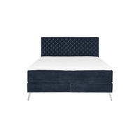 BOXSPRINGBETT SINDAR Blau Webstoff - Blau/Silberfarben, Textil (160/200cm) - KAWOLA