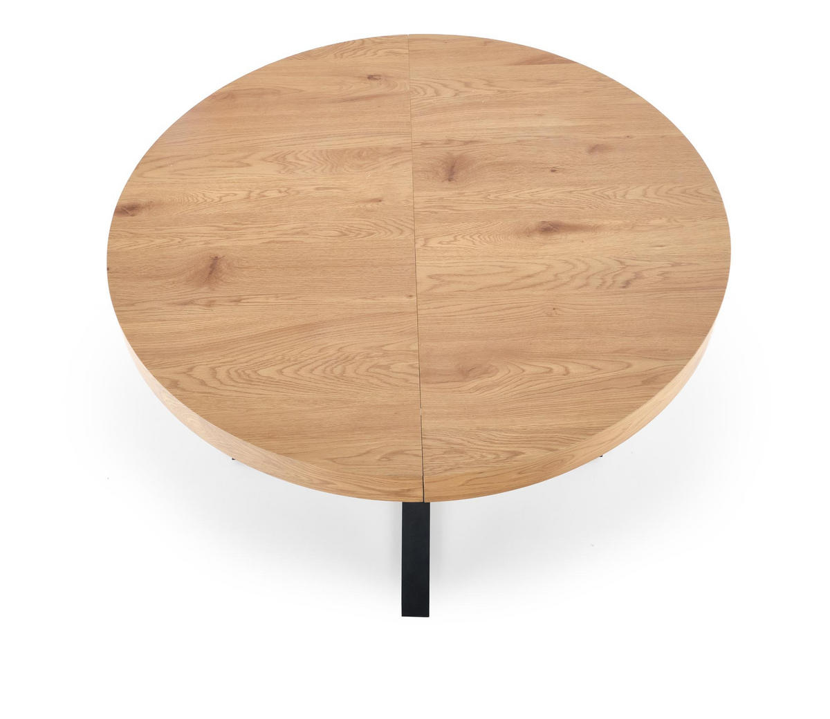 ESSTISCH rund Eiche Gold - Schwarz ausziehbar - Eichefarben/Schwarz, Holzwerkstoff (120/120/76cm) - designimpex