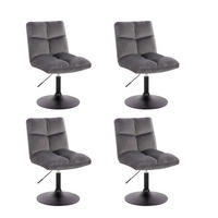 BARHOCKER ACE - Samt Hellgrau, 4 - Hellgrau, Textil/Metall (47/81/63cm) - Home Deluxe