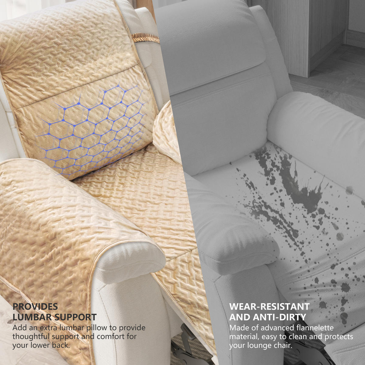 LENDEN- und Rückenstützkissen Einteilig Mit Gurten - Cappuccino, Textil (224/198/2cm) - Vercart