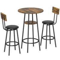 BARTISCH-SET DE-39305 Tisch mit 2 Hockern Rustikalbraun - Braun, Holzwerkstoff (60/91/60cm) - ComfortXL