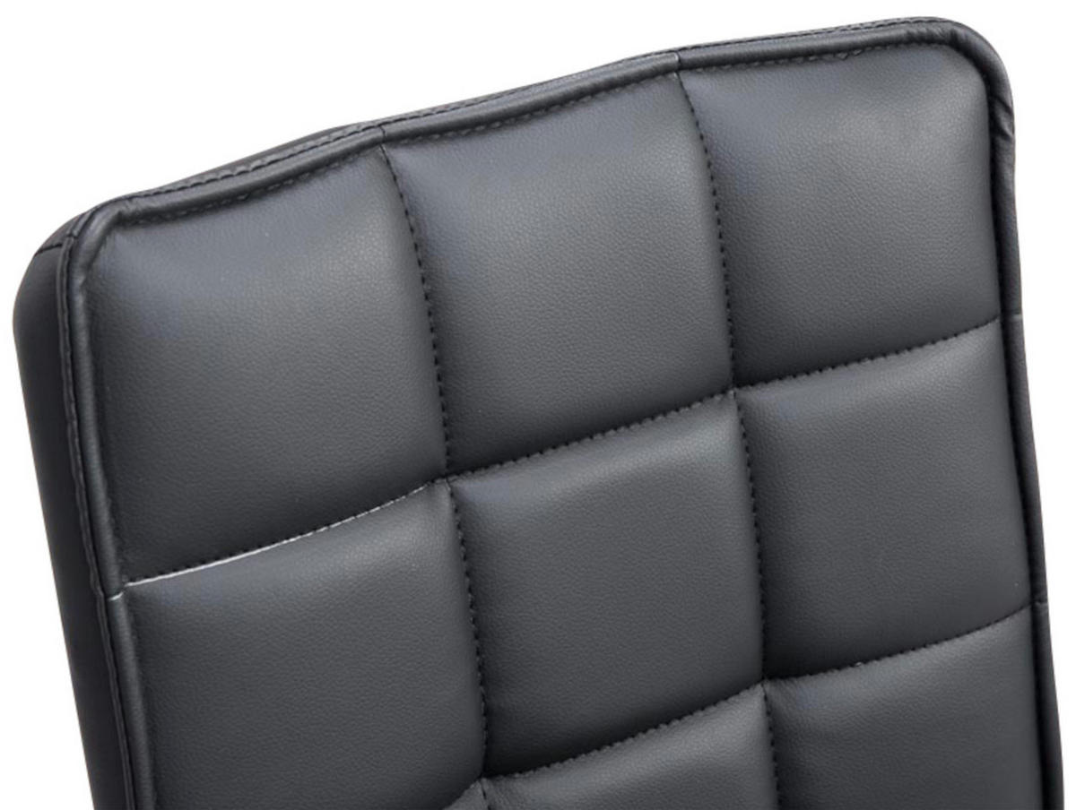 DREHSTUHL 2er Set Lederlook schwarz - Chromfarben/Schwarz, Textil/Metall (43/90/59cm) - CLP