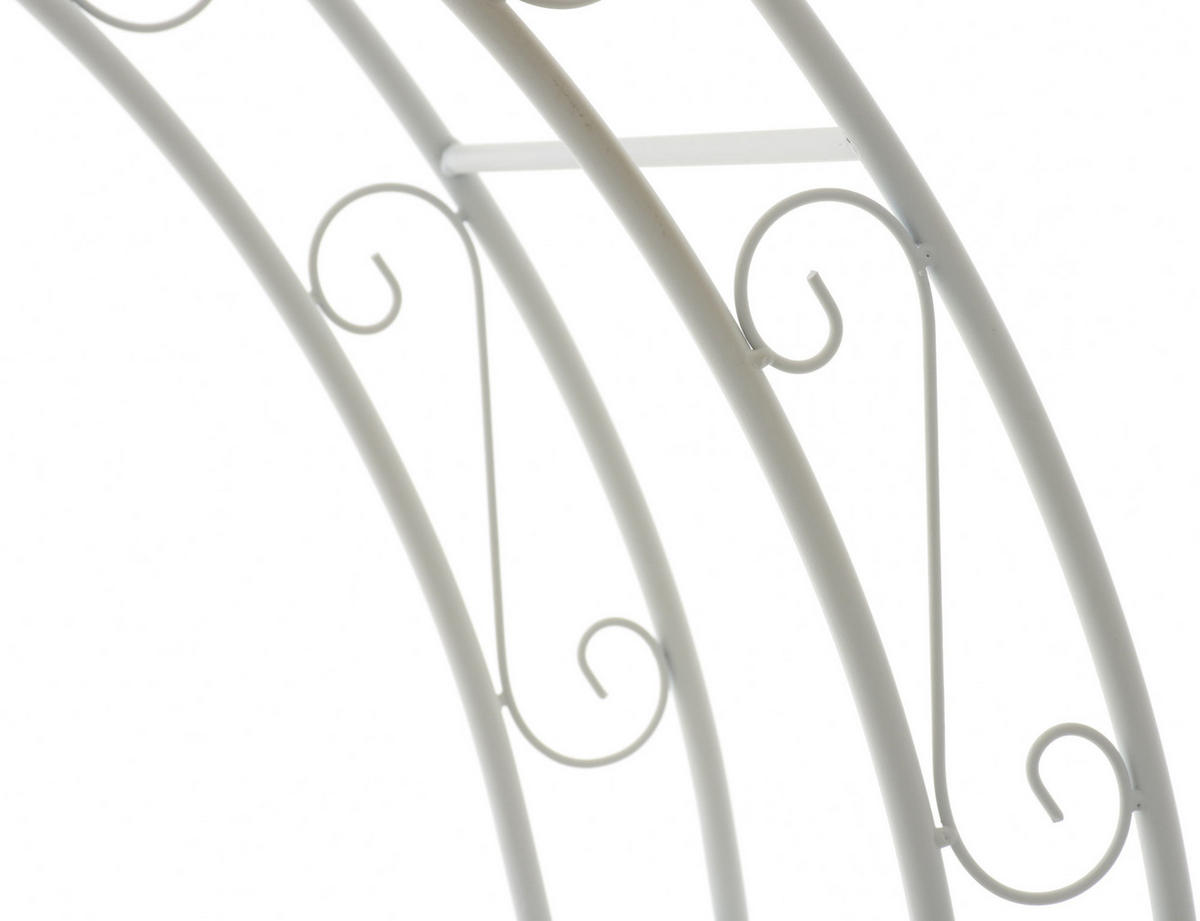 ROSENBOGEN Metall Weiß - Weiß, Metall (147/264/37cm) - CLP
