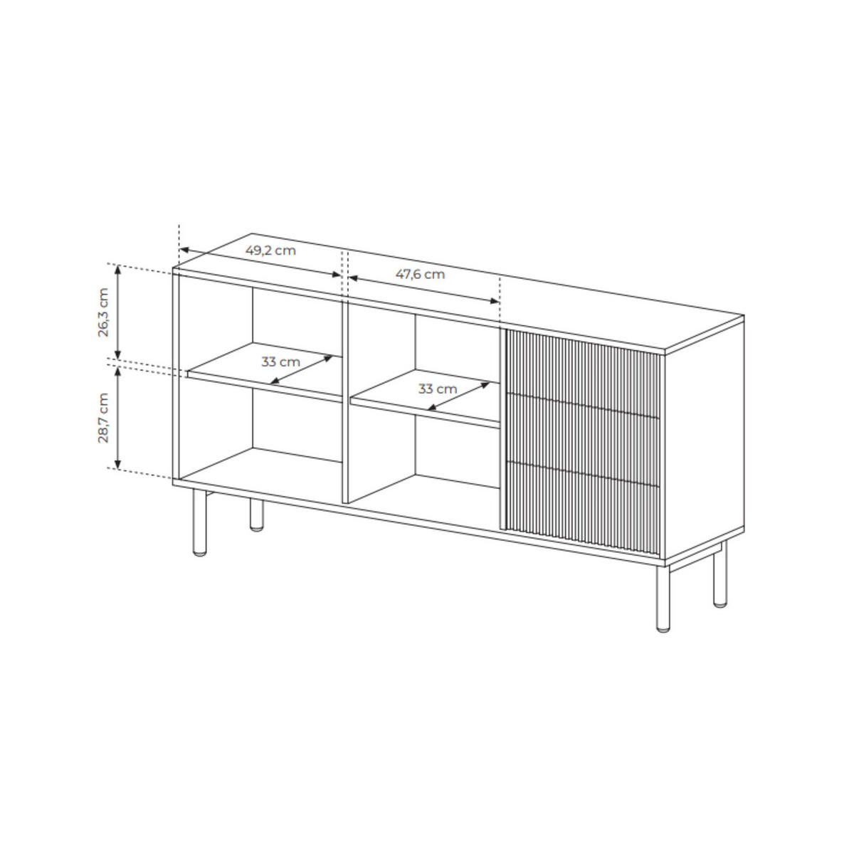 SIDEBOARD TAVO 153 cm Eiche Cremona - mit 2 Türen (links) und 3 Schubladen (rechts) - Eichefarben, Holz/Holzwerkstoff (153/80/39cm) - Ravio