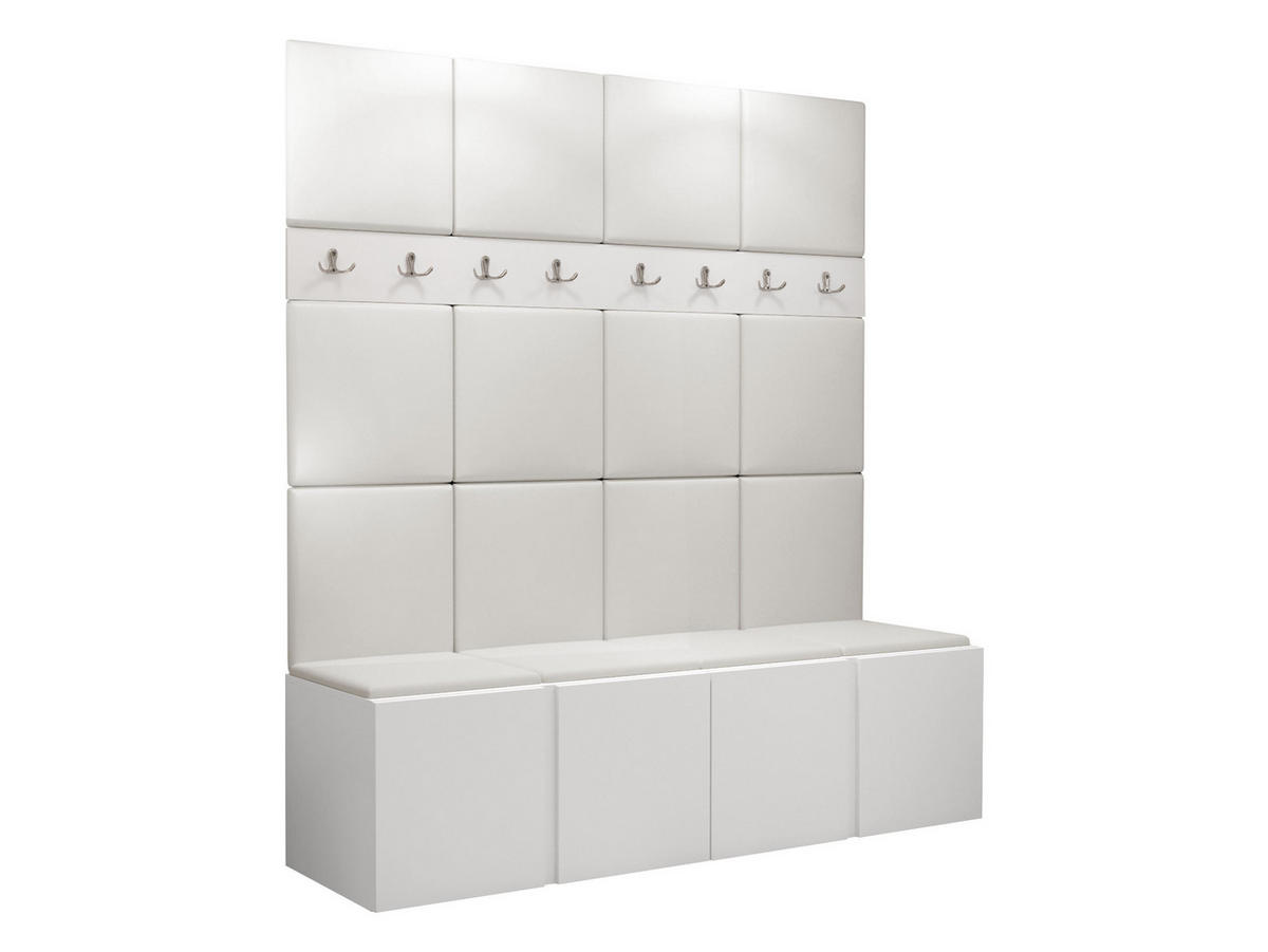 GARDEROBEN-SET Orion V - Weiß, Holzwerkstoff/Kunststoff (168/186/46cm) - MIRJAN24