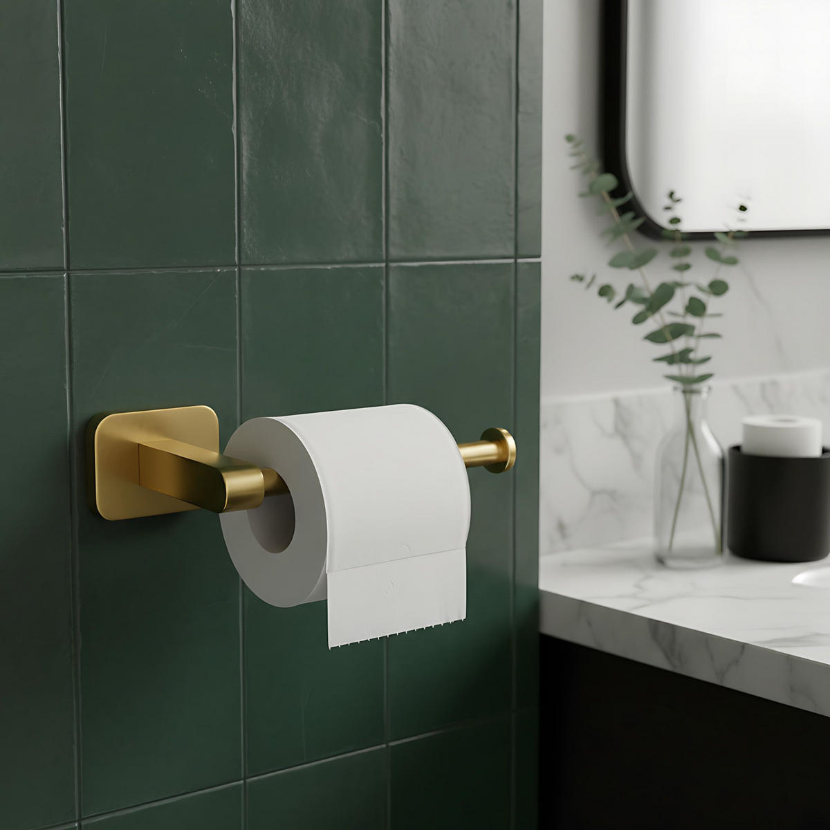 HALTER Für Toilettenpapier Rea 5909 Nico Brush Gold - Goldfarben, Metall (7/4/18cm) - REA
