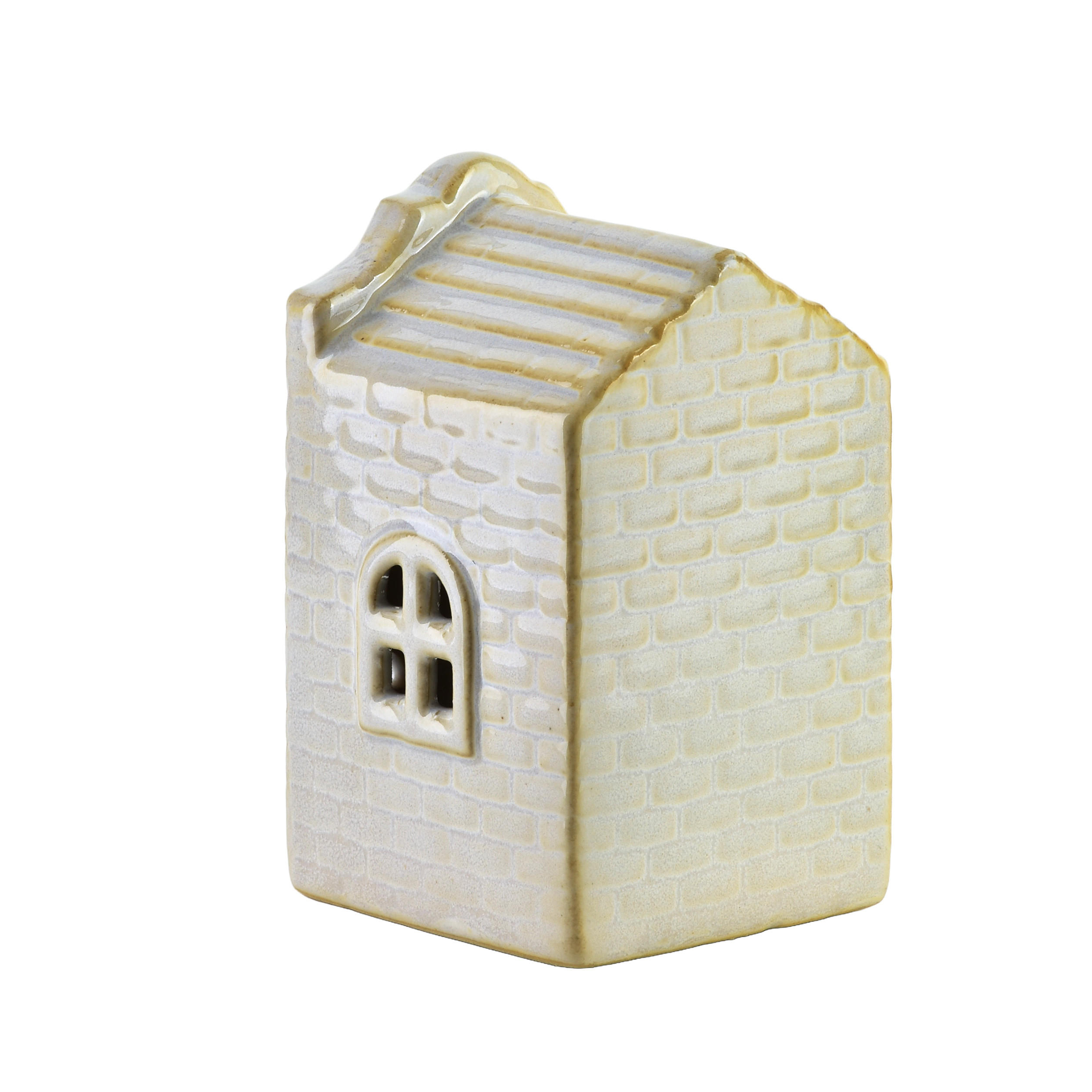 LED-LATERNENHAUS Hytte Weiß 5,7x5,7x8,7 cm Keramik - Weiß, Keramik (5.7/8.7/5.7cm) - Mondex