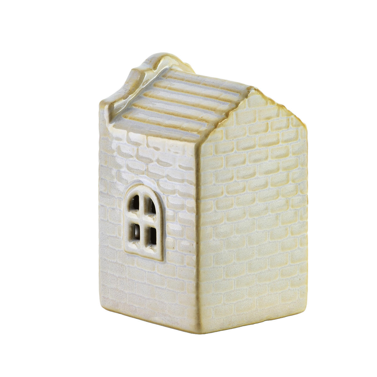 LED-LATERNENHAUS Hytte Weiß 5,7x5,7x8,7 cm Keramik - Weiß, Keramik (5.7/8.7/5.7cm) - Mondex