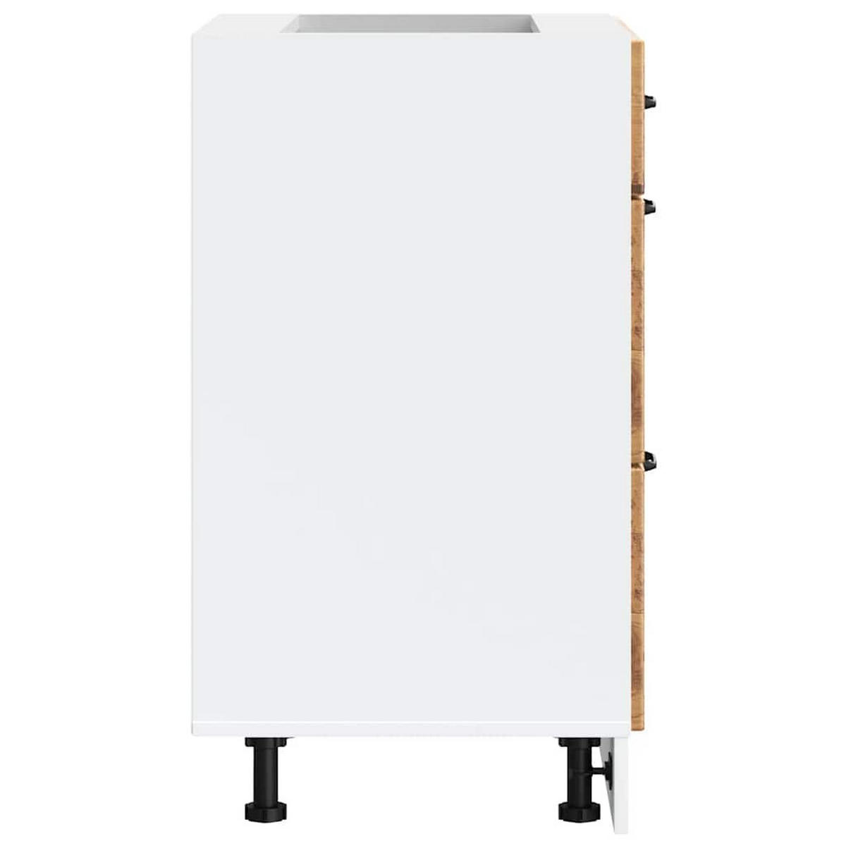 KÜCHENUNTERSCHRANK Maro Altholz-Optik 60x46x81,5 cm - Zwetschgeholzfarben, Holz (60/81.5/46cm) - DELUKE