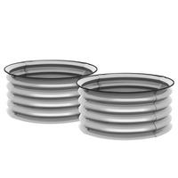 HOCHBEET 2er Set 60x60x30 cm Stahl - Silberfarben, Metall (60/30/60cm) - LEBENLANG