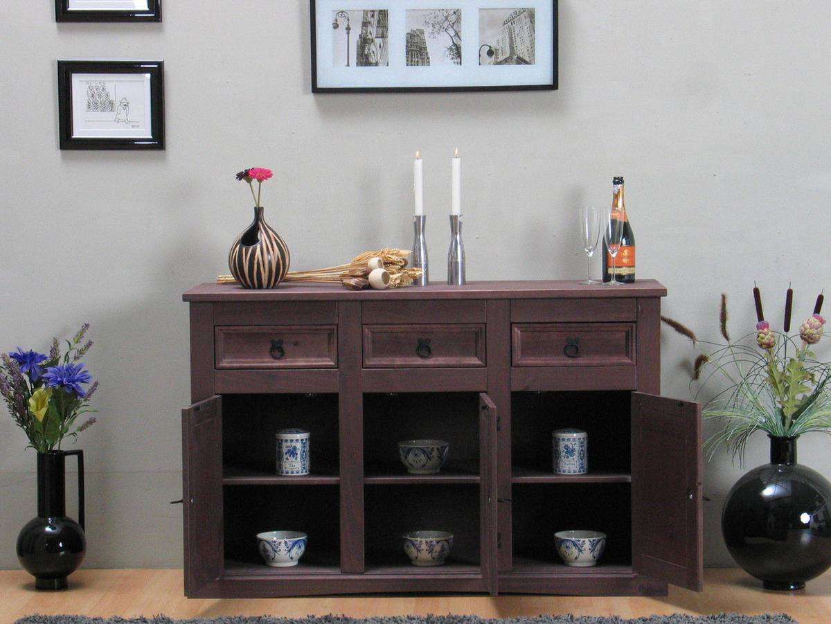 SIDEBOARD braun - Braun, Holz/Textil (132/84/44cm) - ebuy24