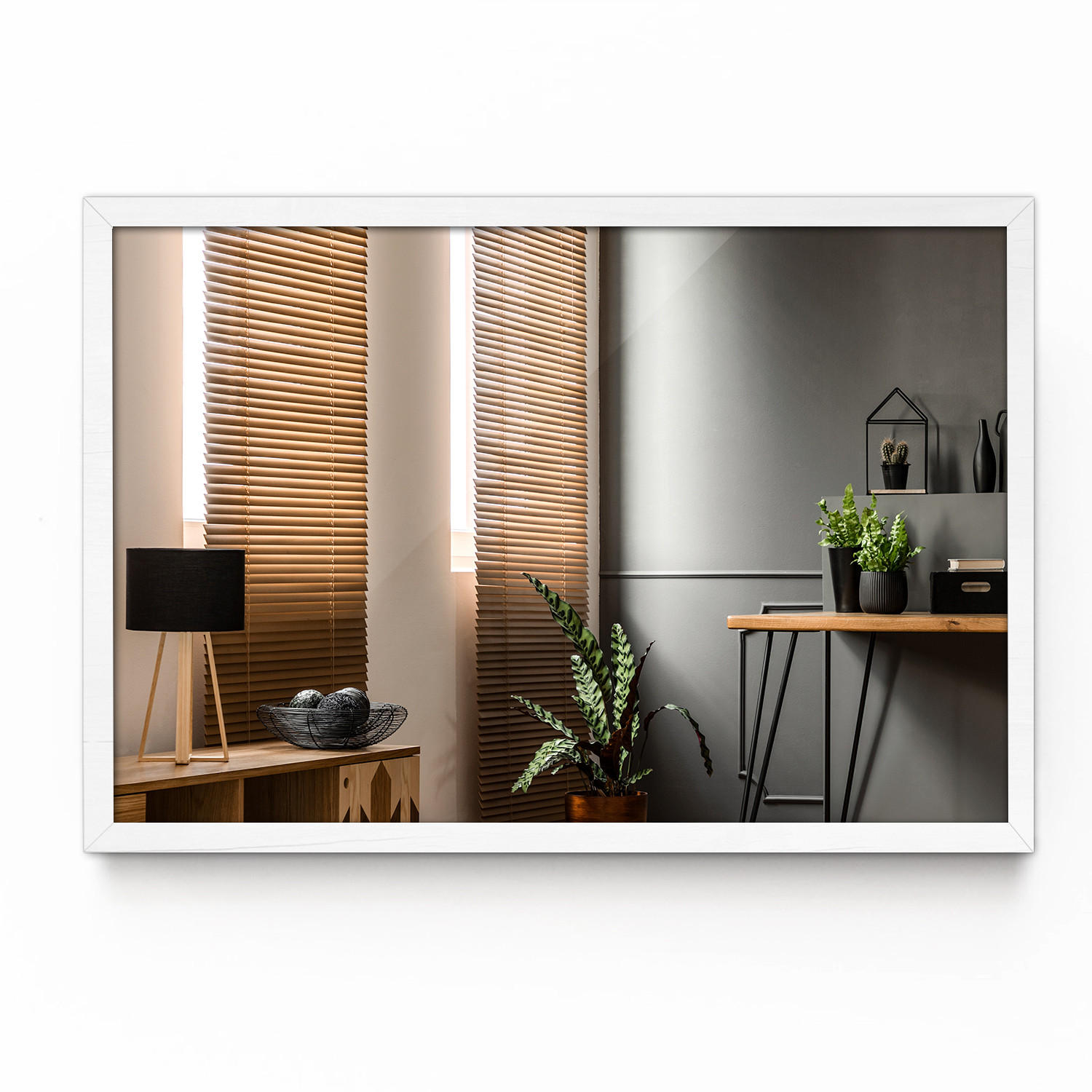 SPIEGEL 100 x 70 cm weißer Rahmen - Weiß, Glas (100/70/1cm) - TULUP