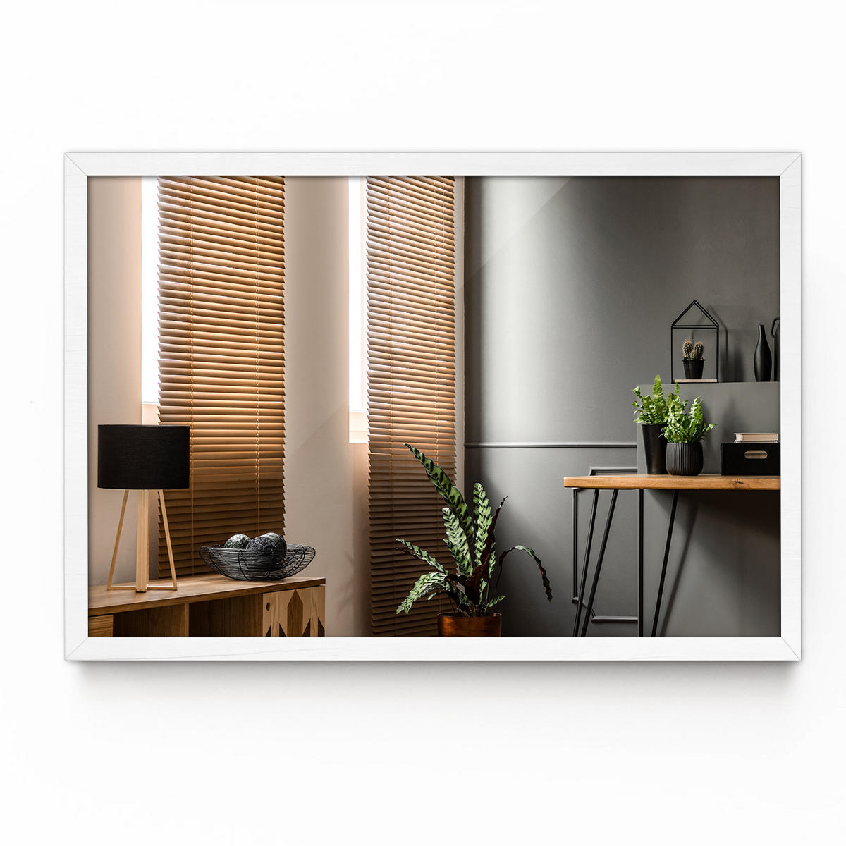 SPIEGEL 100 x 70 cm weißer Rahmen - Weiß, Glas (100/70/1cm) - TULUP