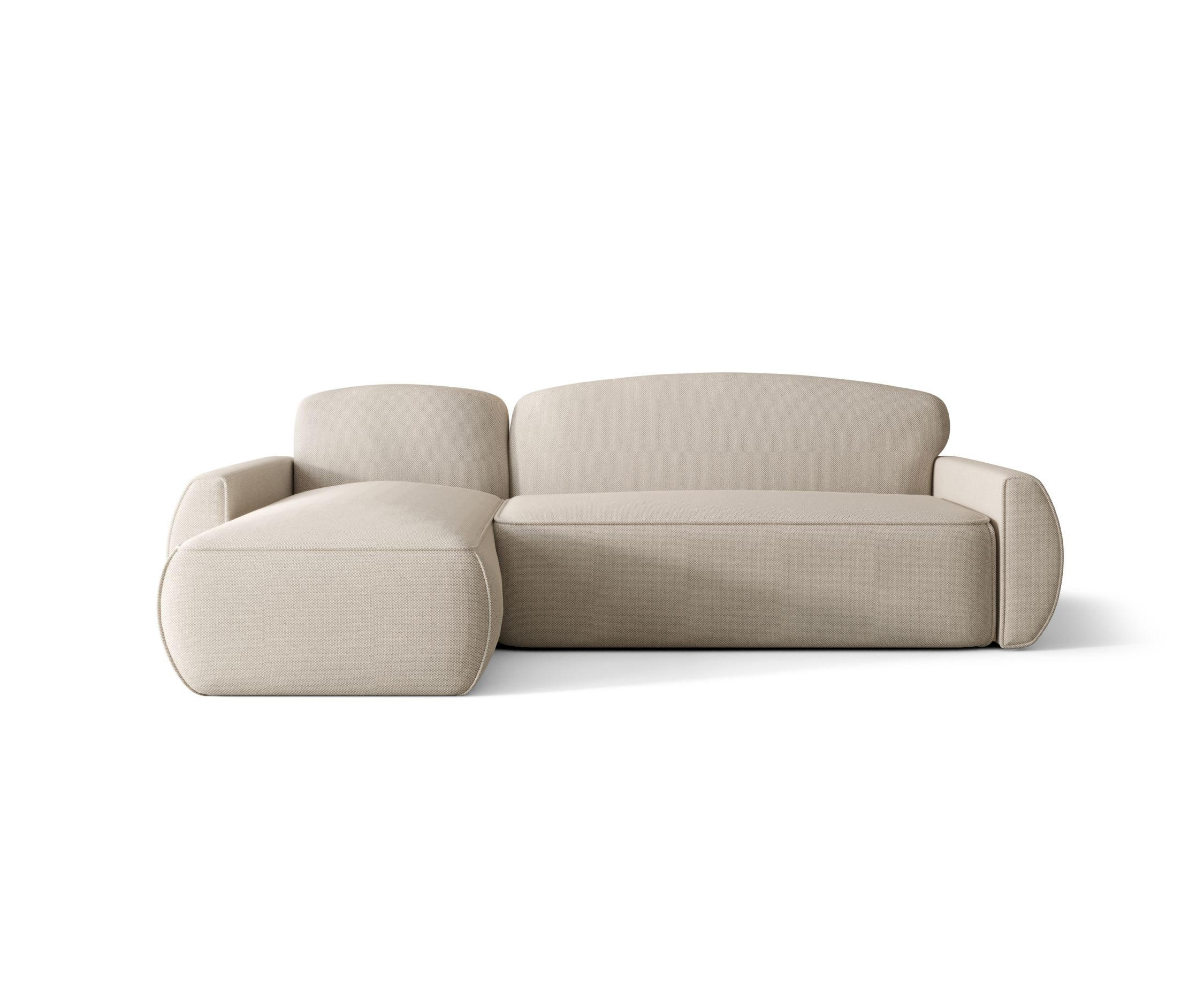ECKSOFA mit Schlaffunktion LUCAS Curio 09 Links - Ecru, Textil (240/145cm) - Bedante