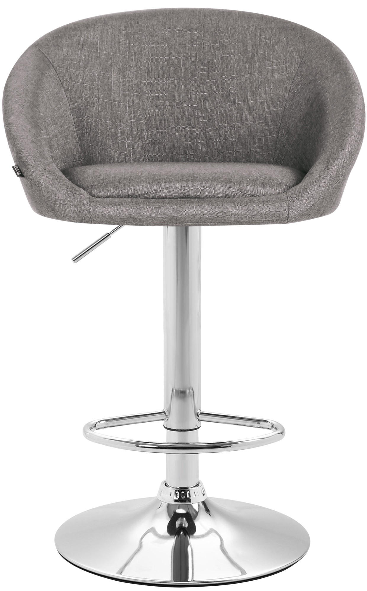 BARHOCKER 2er Set Stoff hellgrau - Chromfarben/Hellgrau, Textil/Metall (55/86/51cm) - CLP