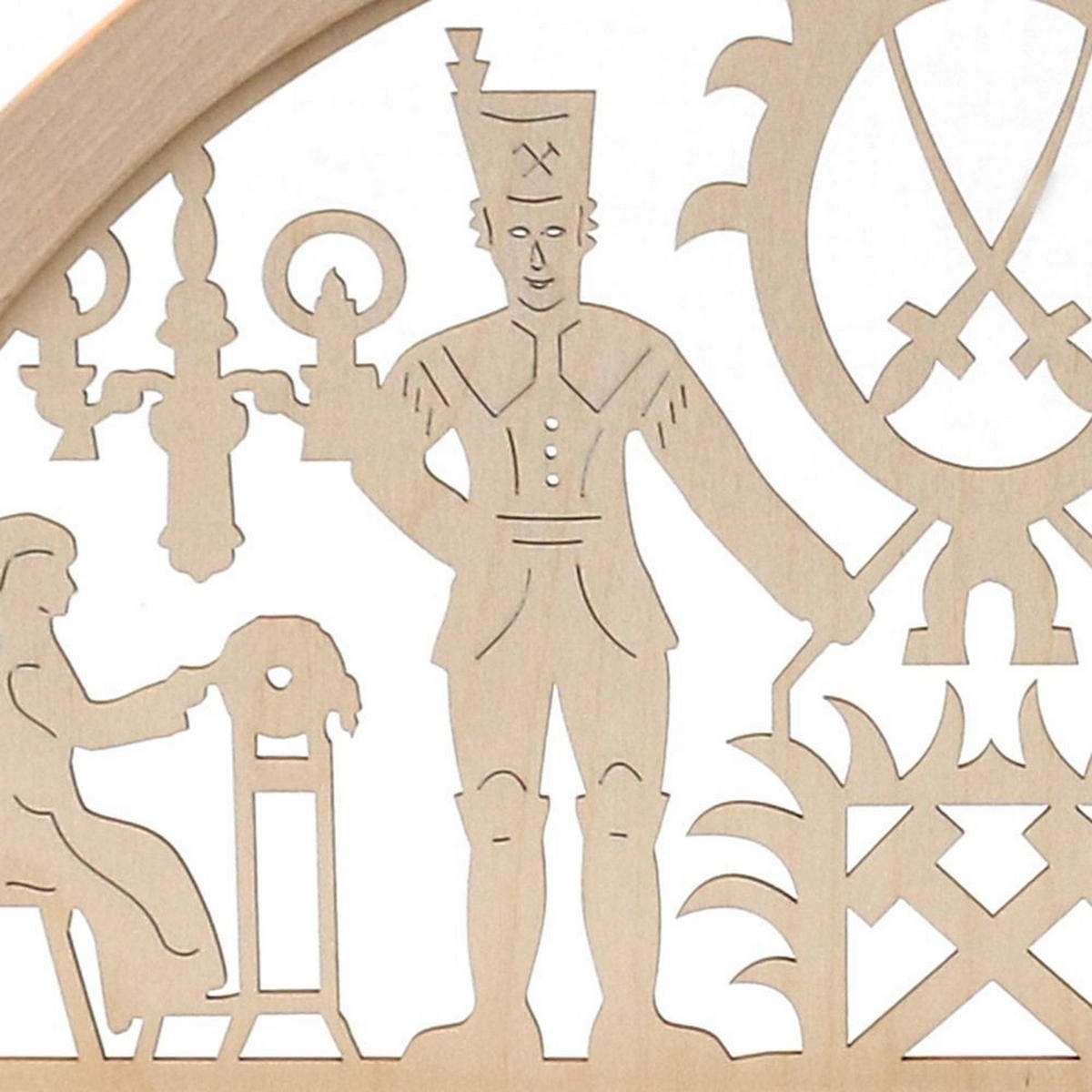 SCHWIBBOGEN Bergleute 7-flammig - Multicolor, Holz (0.1/1/0.1cm) - Dekoteam24