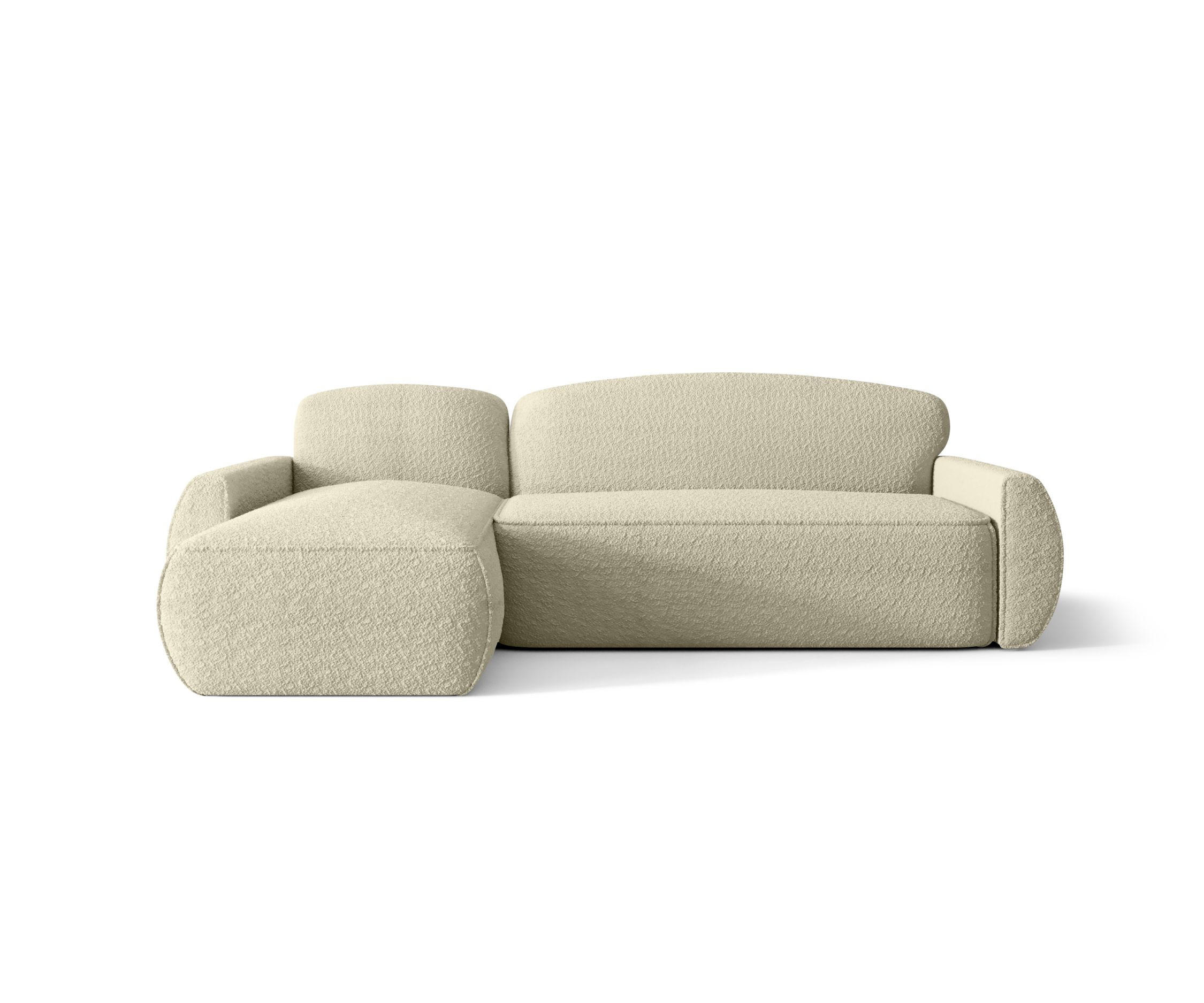ECKSOFA mit Schlaffunktion LUCAS Quelle 02 Links - Ecru, Textil (240/145cm) - Bedante