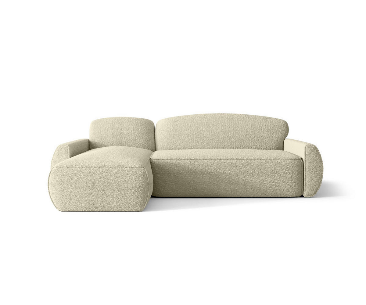ECKSOFA mit Schlaffunktion LUCAS Quelle 02 Links - Ecru, Textil (240/145cm) - Bedante