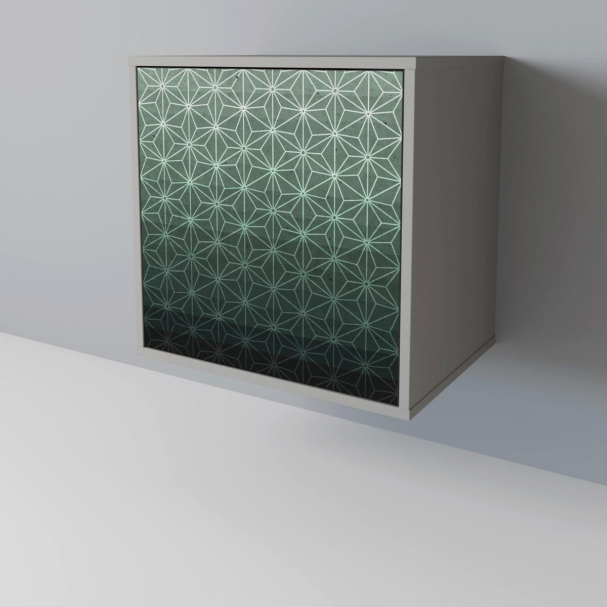 SIDEBOARD ORNAMENTAL GLIMMER, Grau, 57,5x42x77,5 cm, Schräge Buchenholzfüße - Buchefarben/Multicolor, Holzwerkstoff/Buchenholz (57.5/77.5/42cm) - SpaceRebels