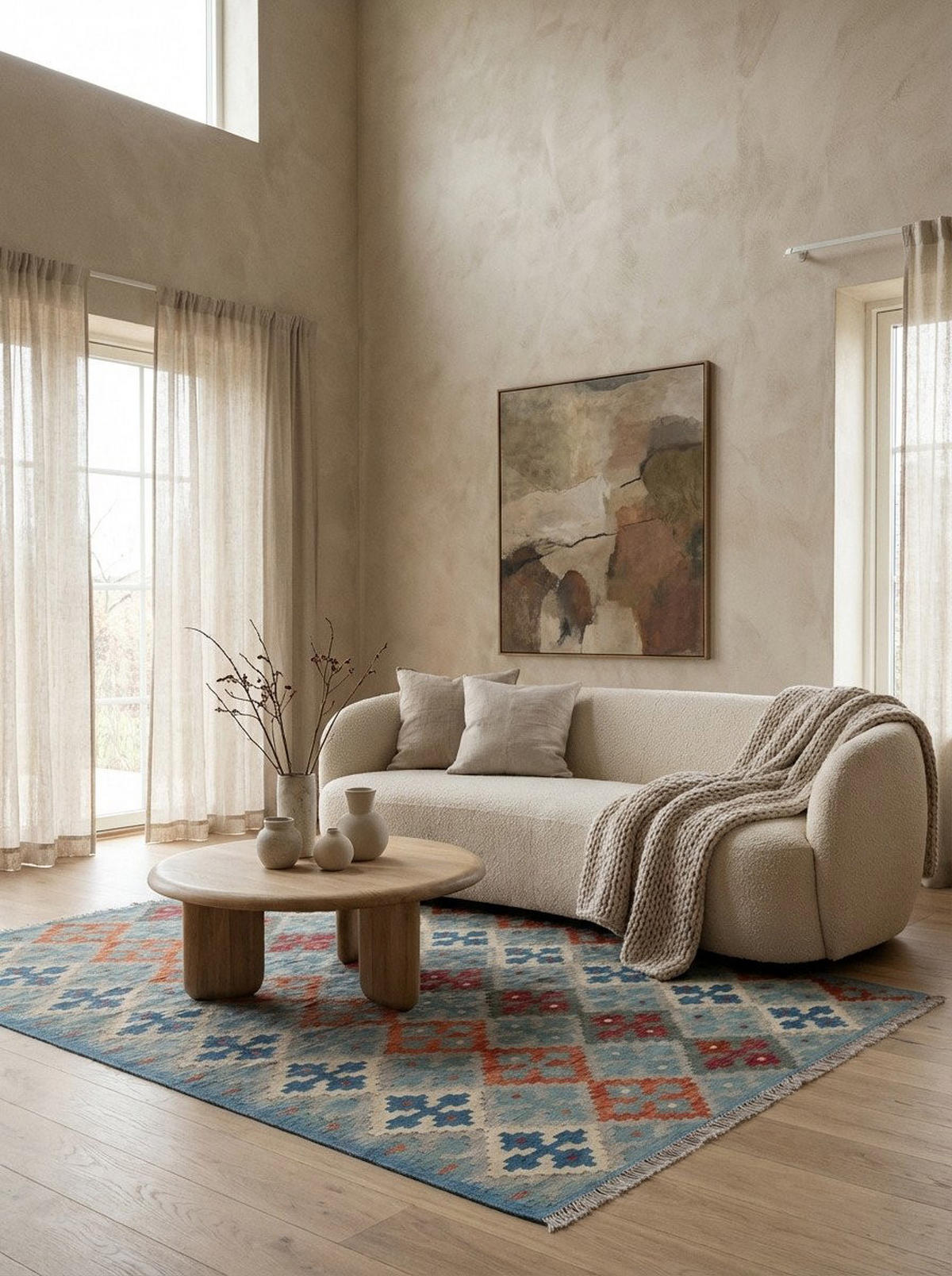 HANDWEBTEPPICH Kelim Gashgai Grau 181/124 cm Schurwolle - Grau, Textil (124/181cm) - Looma