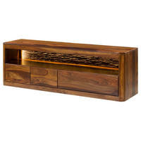 TV-BOARD Sheesham 190x50x60 walnuss gewachst TORONTO LUX #247 - Dunkelbraun, Holz (190/60/50cm) - Massivmoebel24