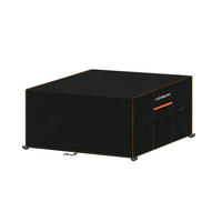 GARTENTISCH Abdeckung 135x95x80 cm Wasserdicht 420D Oxford - Schwarz, Textil (95/80/135cm)