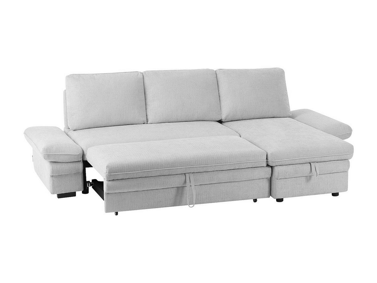 SCHLAFSOFA - 4 Personen - stoff - hellgrau Siviara - Hellgrau, Textil (258/85/146cm) - Vente-Unique