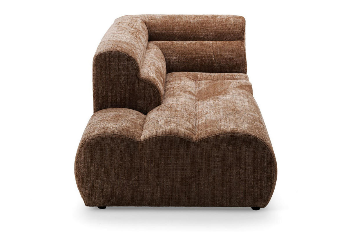 4-SITZER modulares Ecksofa VEER L Links, 283 x 190 cm, Chenille Webstoff Orange - Schwarz/Orange, Holz/Kunststoff (283/190cm) - Muffo