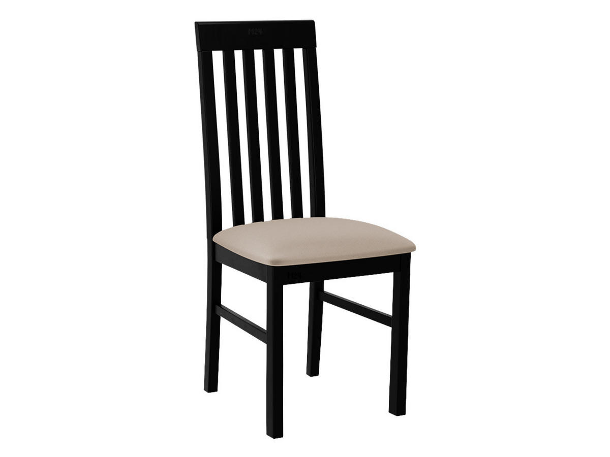 STUHL Nilo I, Holzfarbe: Schwarz - Beige/Schwarz, Holz (43/96/48cm) - MIRJAN24