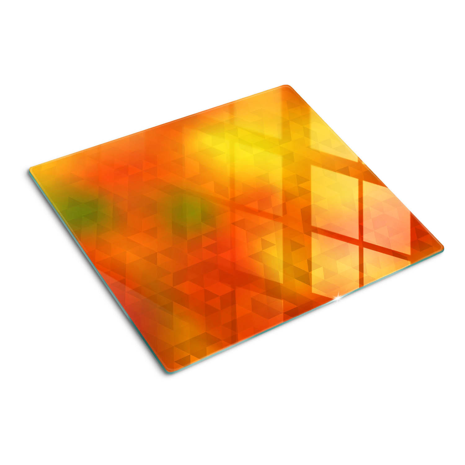 GLASPLATTE 60x52 cm Abstrakte Dreiecke - Orange, Glas (60/0.4/52cm) - TULUP