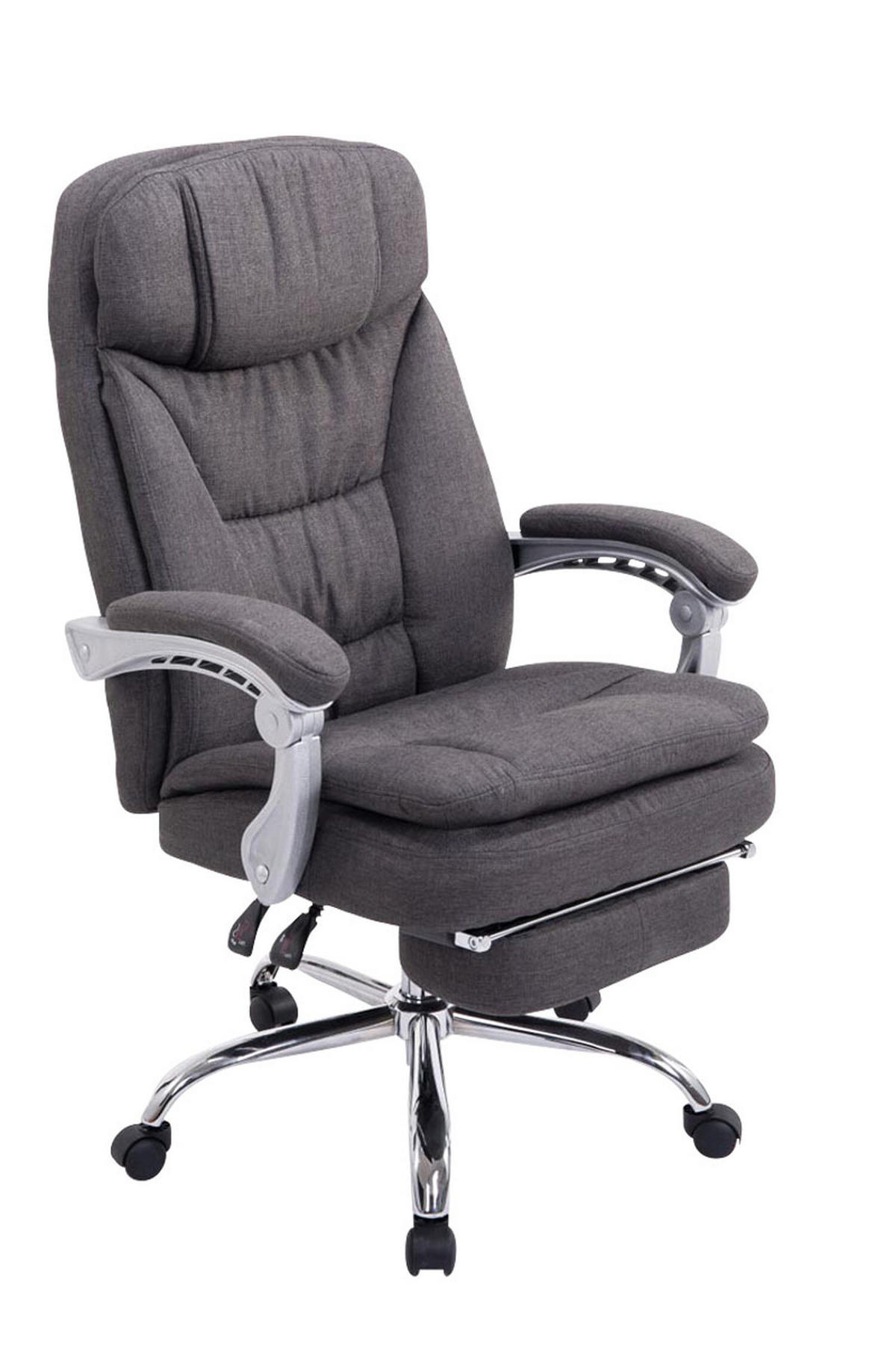 BÜROSTUHL XL Troja, Stoff Dunkelgrau - Dunkelgrau, Textil/Metall (67/122/67cm) - TPFLiving